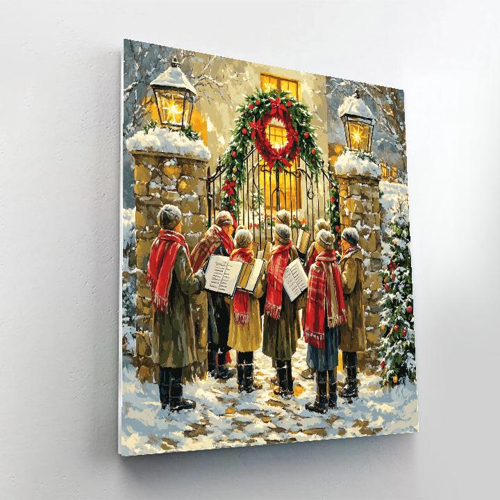 Village Carolers At The Wreath Gate paint by numbers