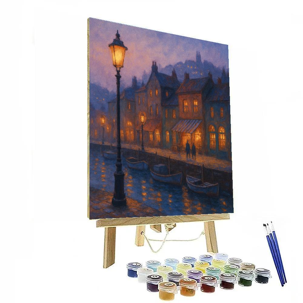 Harbor Lights And Woolen Skies painting number kit