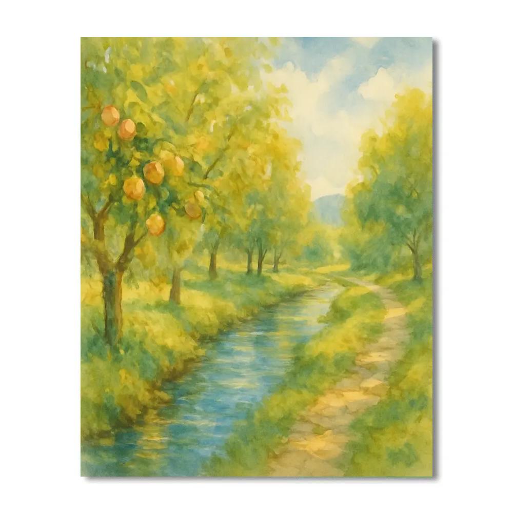 Golden Orchard Streamway paint by number