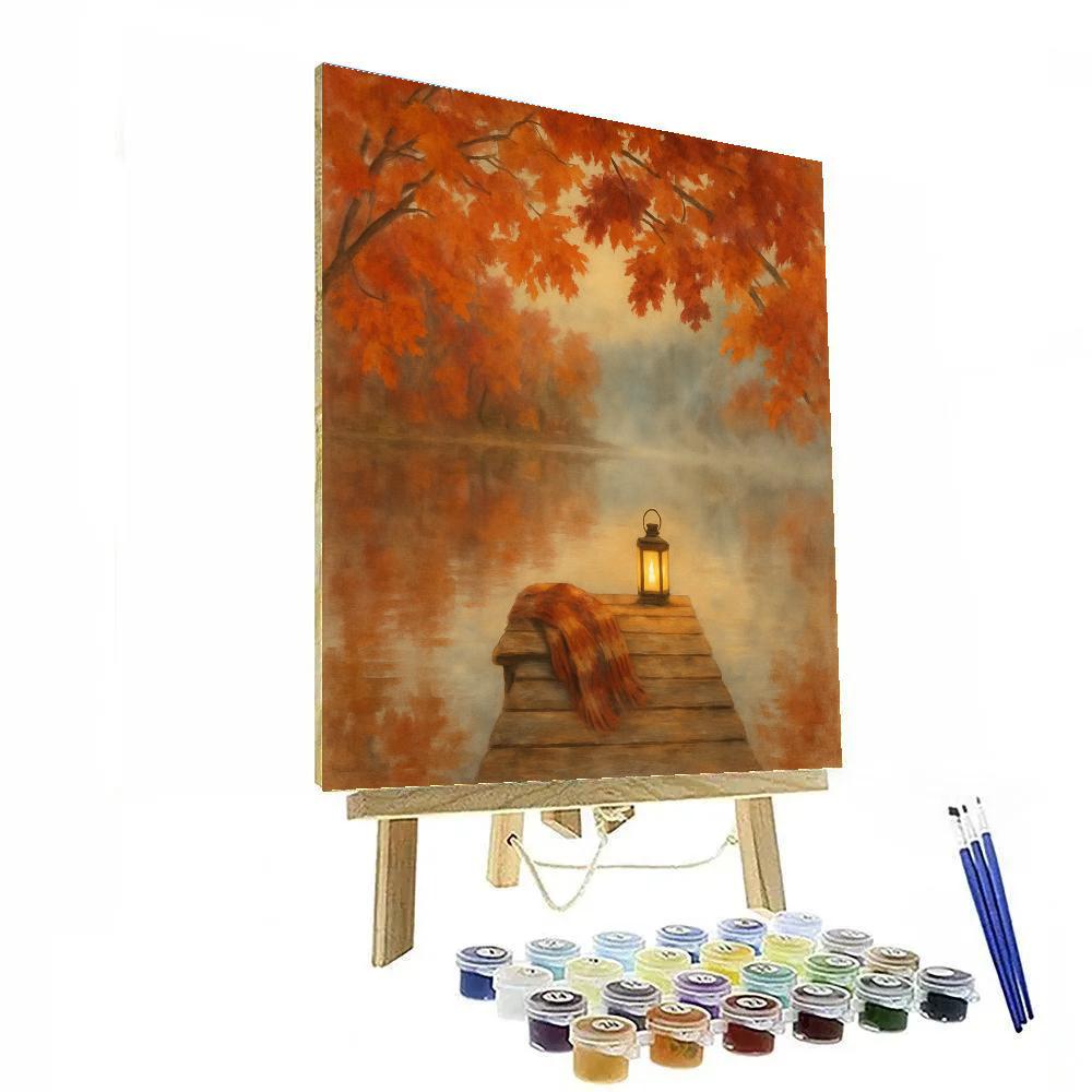 Autumn Lantern Quiet Lake Paint by numbers art