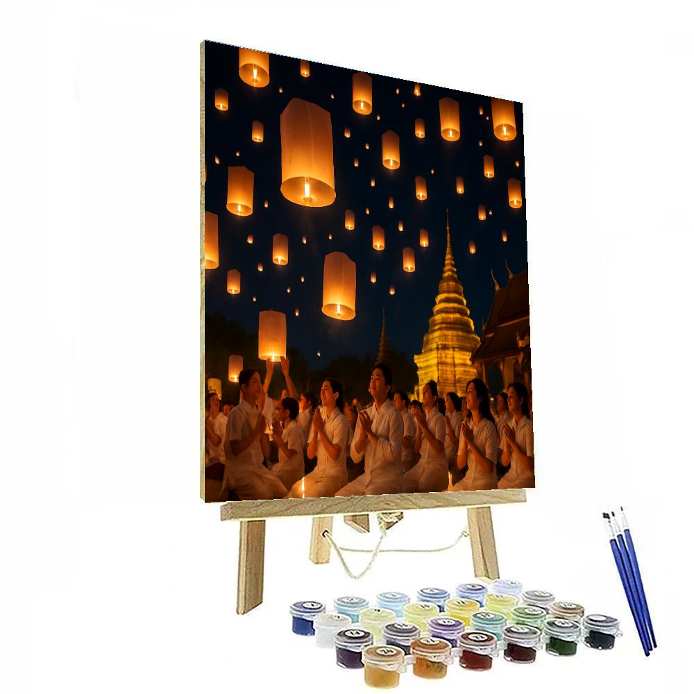 Lantern Release At Yi Peng Festival Chiang Mai DIY paint by numbers