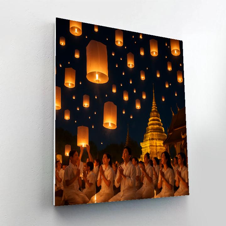 Lantern Release At Yi Peng Festival Chiang Mai DIY paint by numbers