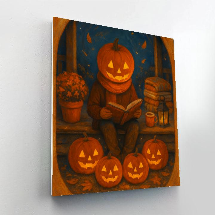 Pumpkin Porch Storytime DIY paint by numbers