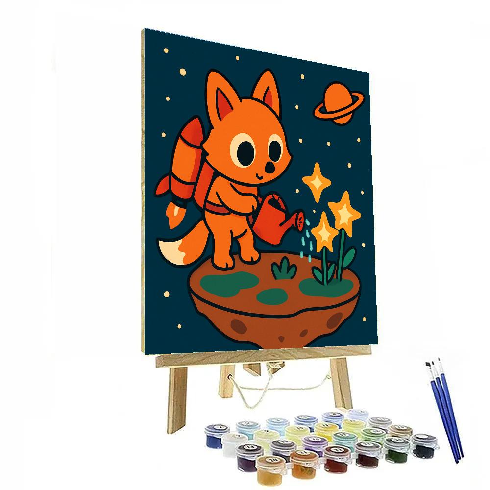 Galaxy Garden With Rocket Fox Numbered painting kits