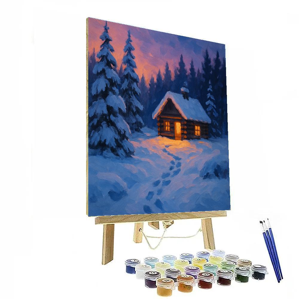 Cabin Ember At Dusk Painting by numbers kit