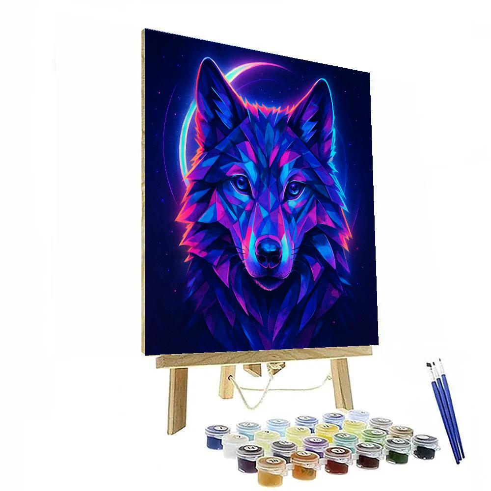 Neon Moon Wolf Reverie paint by number