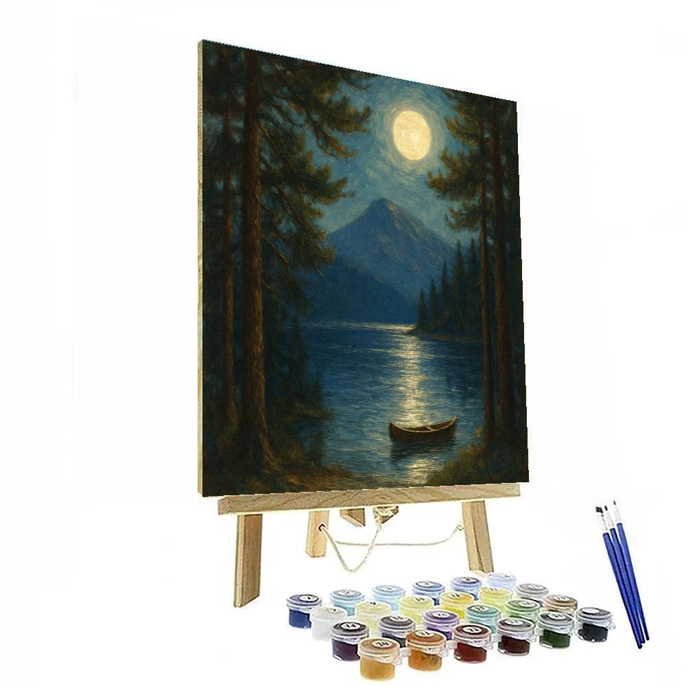 Moonlit Pines Resting Lake Paint by numbers kits