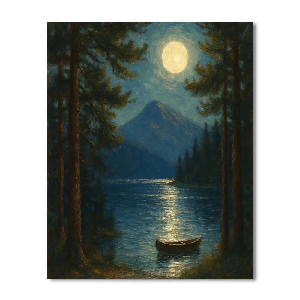 Moonlit Pines Resting Lake Paint by numbers kits