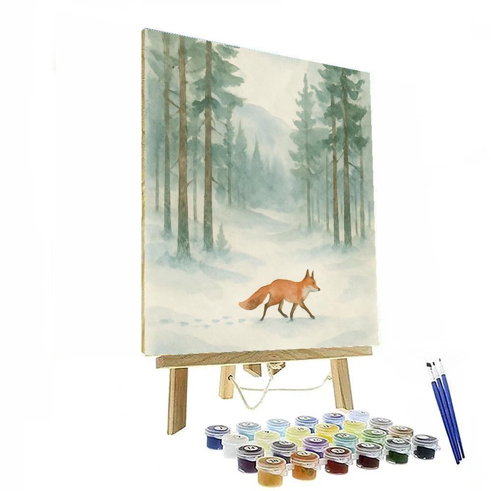 Fox Trail Through Silver Pines paint by numbers