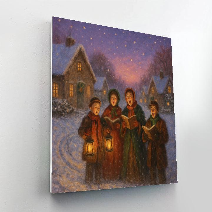 Starlit Carolers On The Snowy Lane paint by numbers