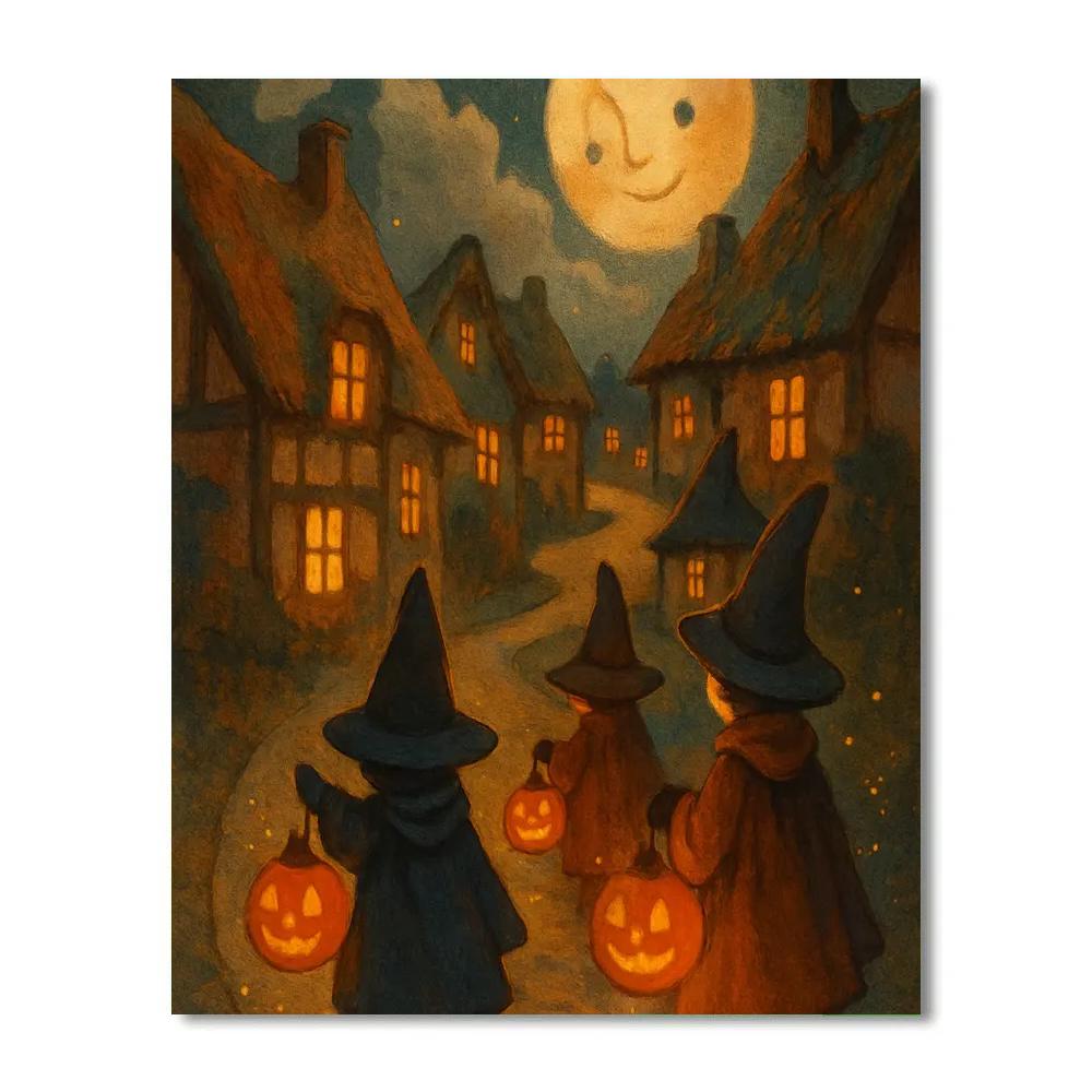 Lantern Parade In The Pumpkin Lane Paint by numbers kits
