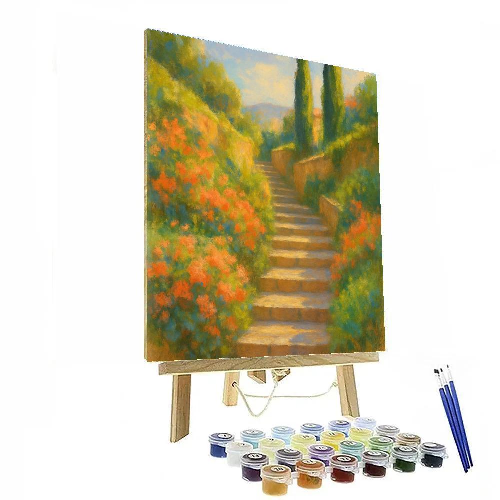 Sunlit Garden Stairway paint by number