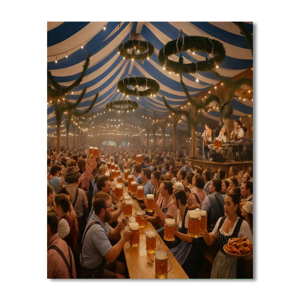 Oktoberfest Beer Tent In Munich Theresienwiese Paint by numbers art