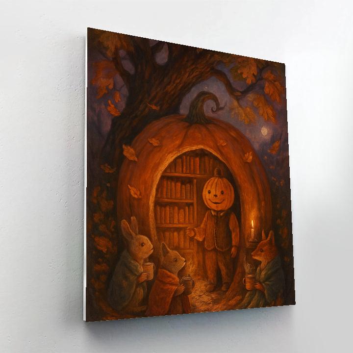 Pumpkin Library Under The Oak Tree Number painting