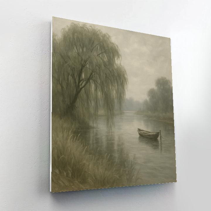 Misty River Willow Morning Paint by numbers art