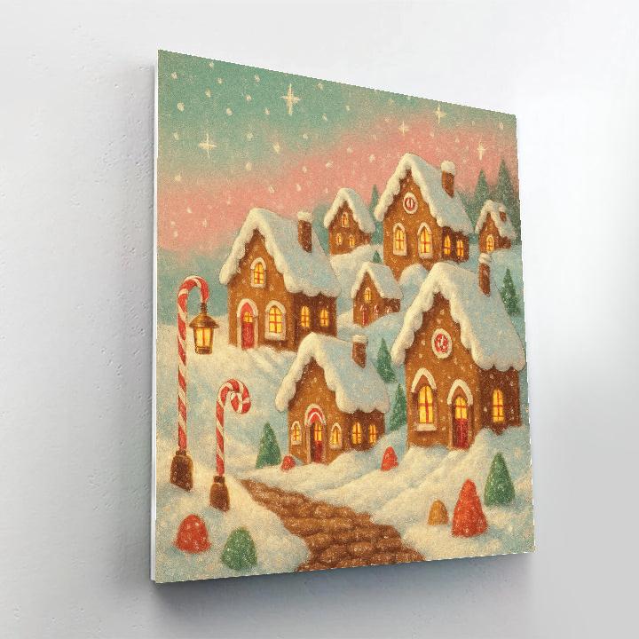 Gingerbread Village Under Sugar Snow DIY paint by numbers