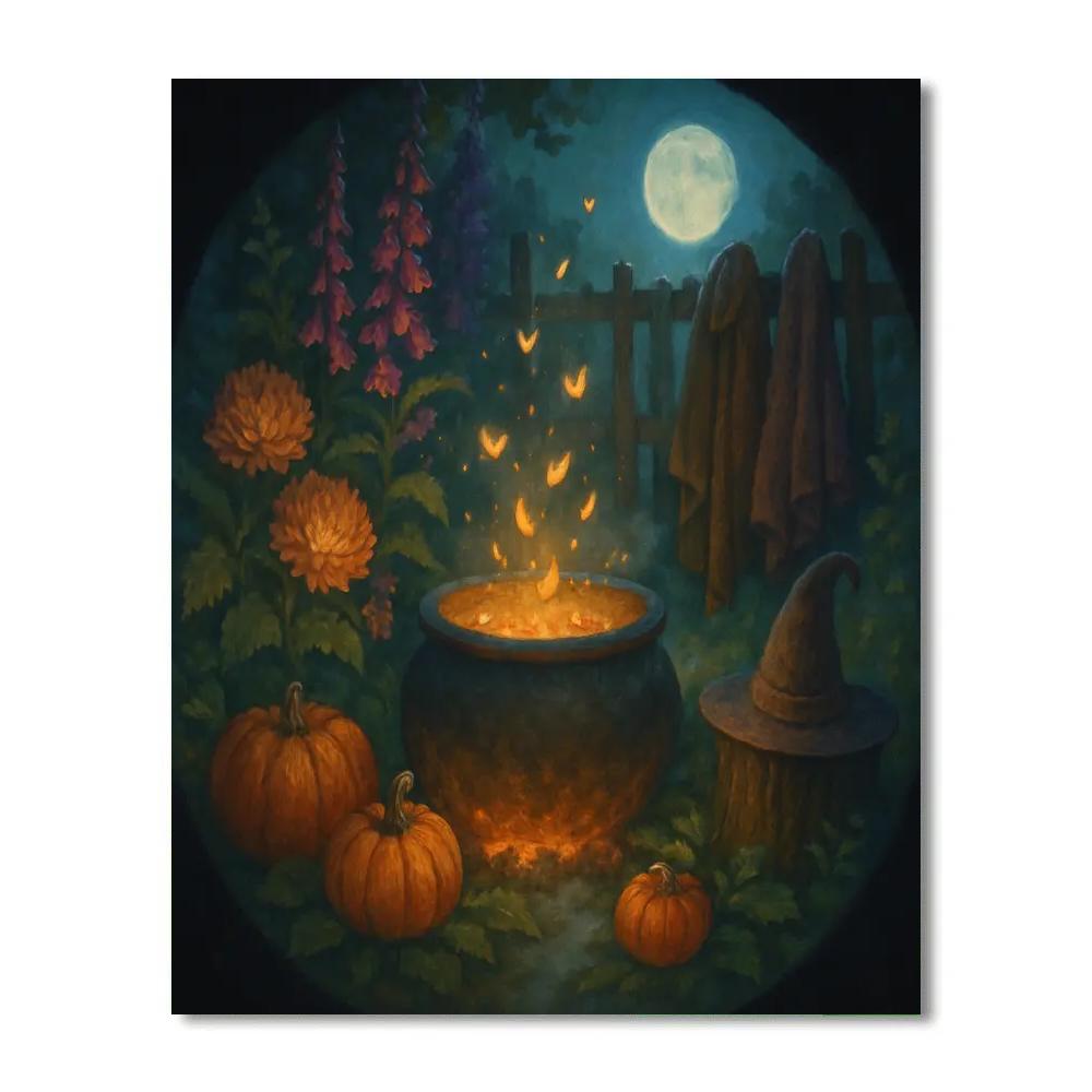 Autumn Cauldron Garden Numbered painting kits
