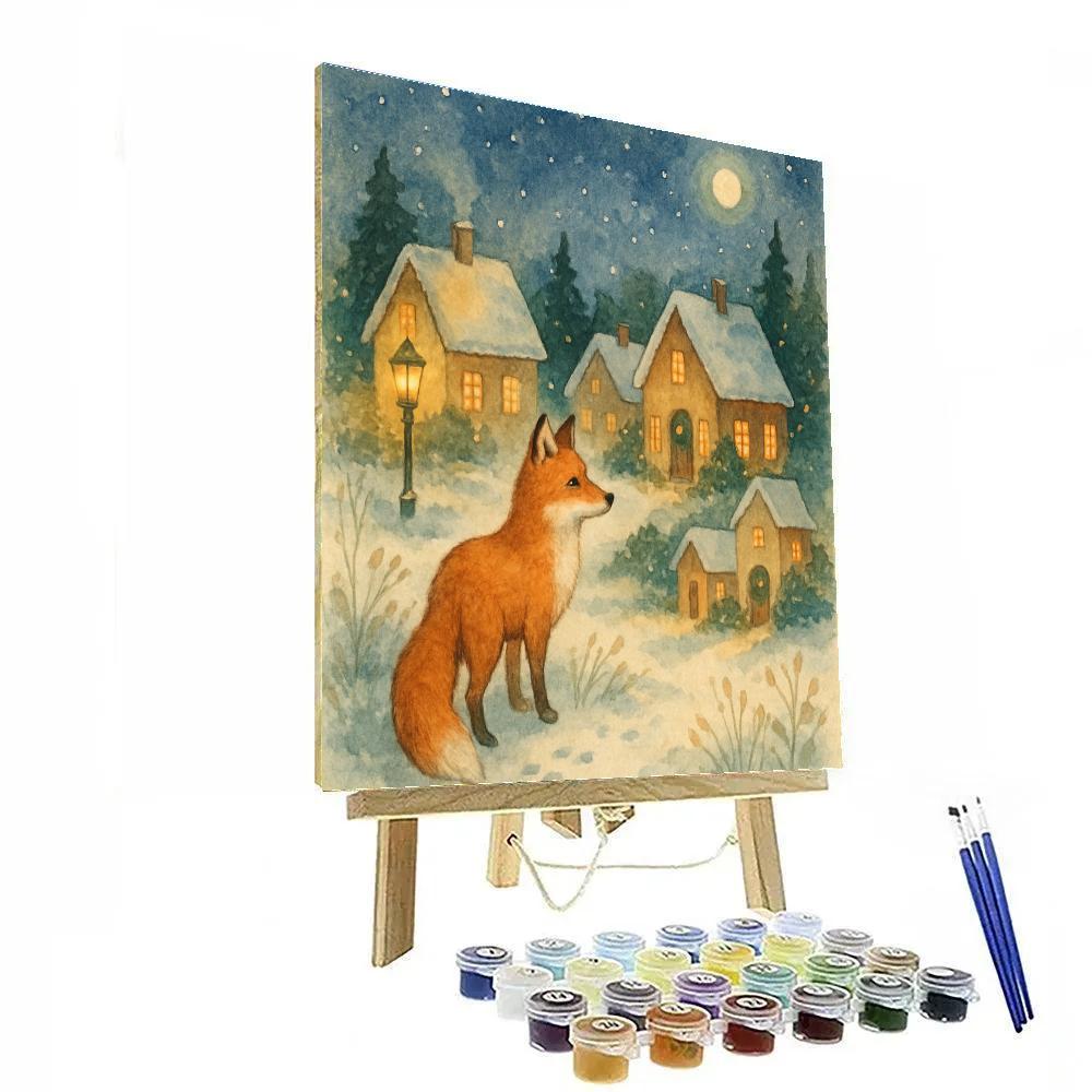 Christmas Eve Fox At The Village Edge Numbered painting kits