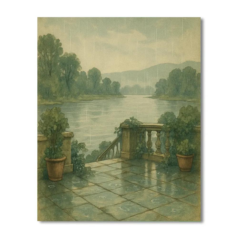 River Terrace In Summer Rain painting number kit