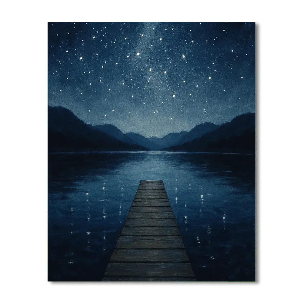 Starlit Dock Silent Lake Paint by numbers art
