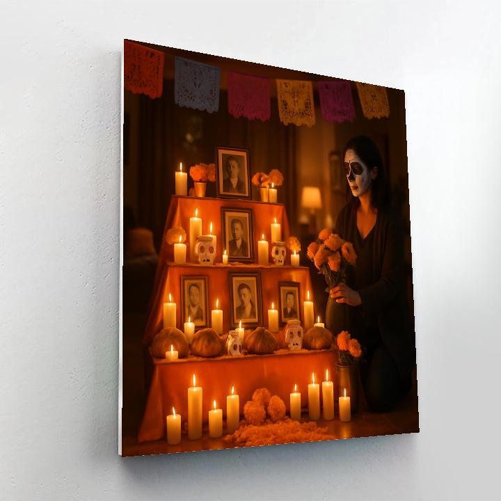 Dia De Muertos Evening Ofrenda In Mexico City Home Paint by numbers kits