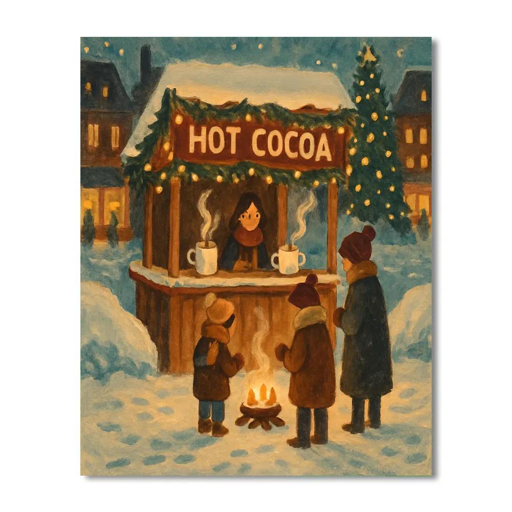 Midnight Christmas Hot Cocoa Stand paint by color