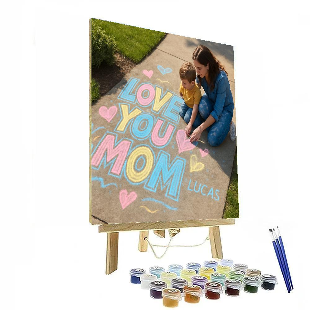 Sidewalk Chalk Tribute For Mom paint by color