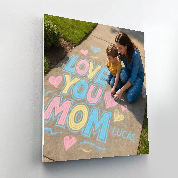 Sidewalk Chalk Tribute For Mom paint by color