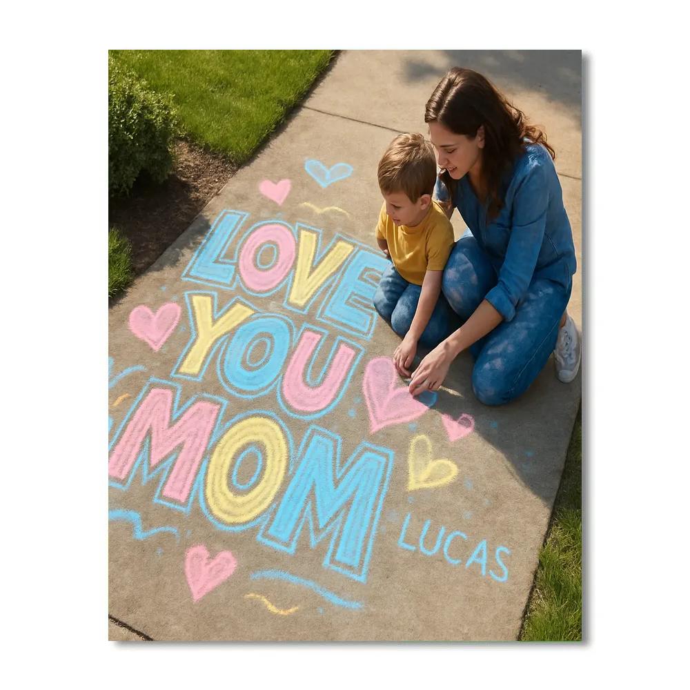 Sidewalk Chalk Tribute For Mom paint by color