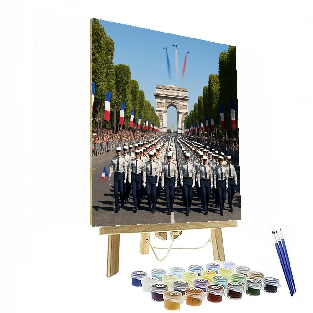 Bastille Day Military Parade On Champs Elysees Numbered painting kits