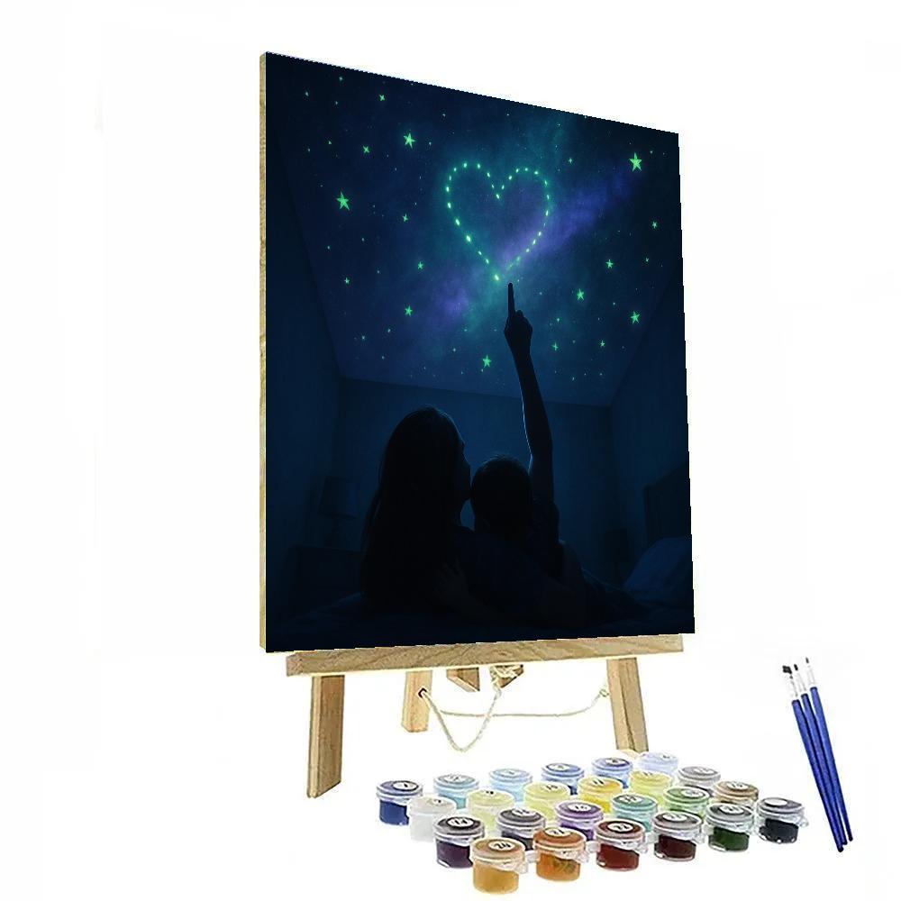 Bedtime Galaxy Ceiling With Mom Painting by numbers kit