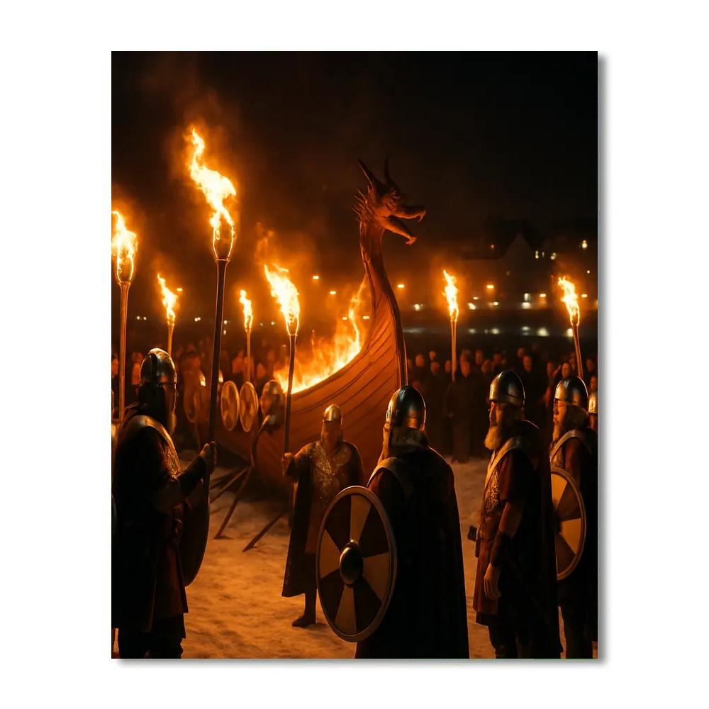 Up Helly Aa Viking Fire Festival In Shetland paint by color
