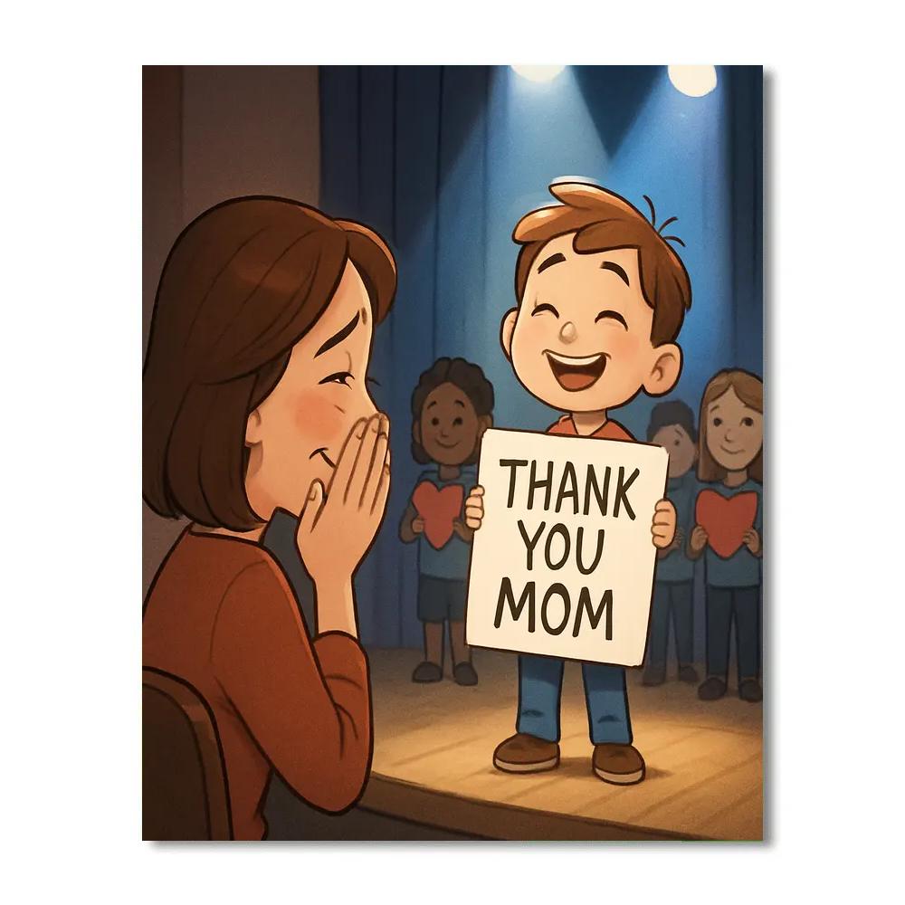 Mothers Day School Stage Surprise paint by color