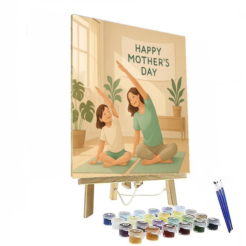 Yoga Stretch Morning With Mom painting number kit