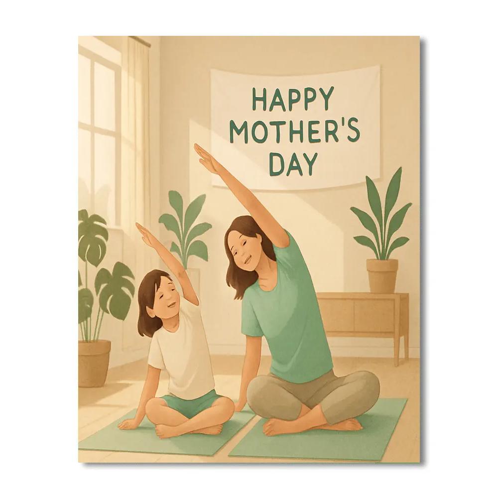Yoga Stretch Morning With Mom painting number kit