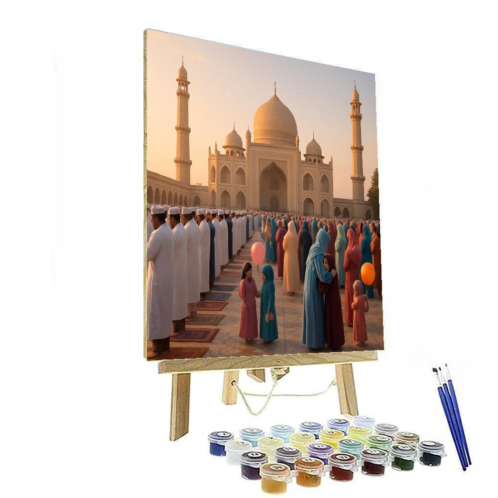 Eid Al Fitr Morning Prayer At Grand Mosque paint by numbers