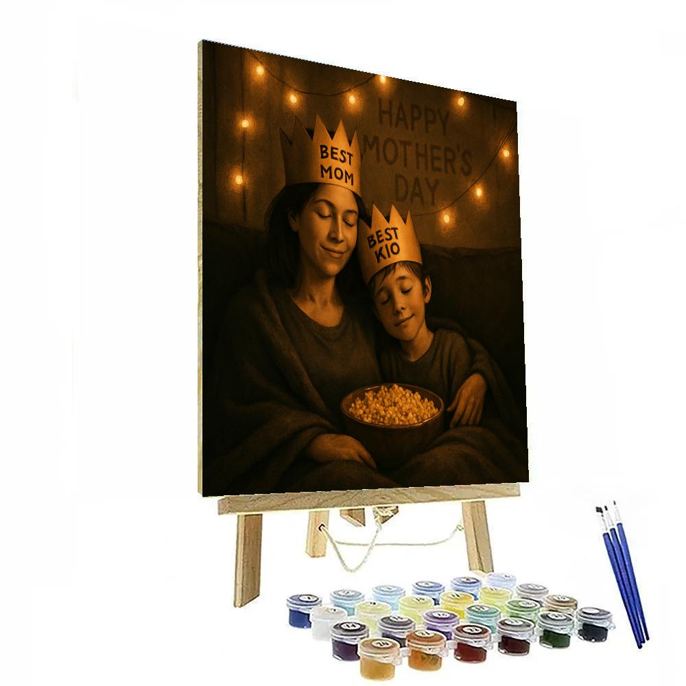 Mothers Day Movie Night Nest Painting by numbers kit