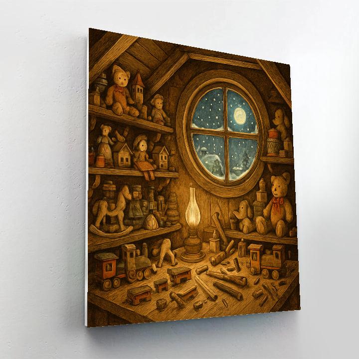 Toy Workshop In The Attic Snowlight paint by number