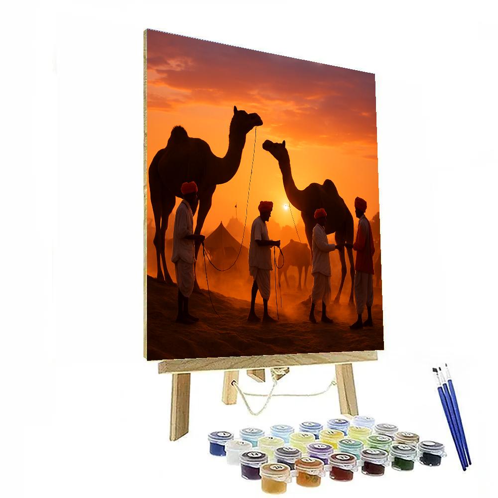 Pushkar Camel Fair Dunes At Sunset paint by number