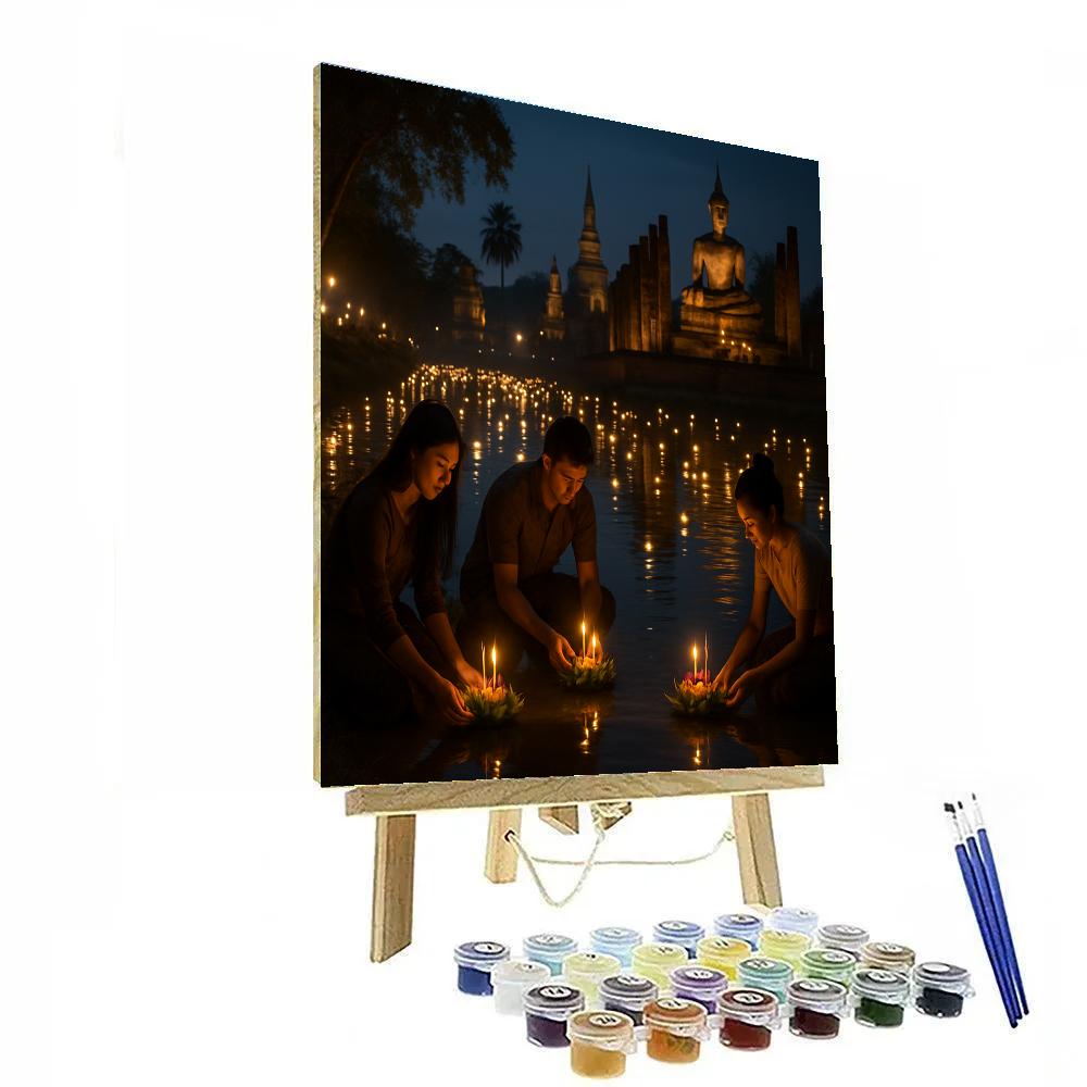 Loy Krathong Riverbank Festival In Sukhothai paint by number