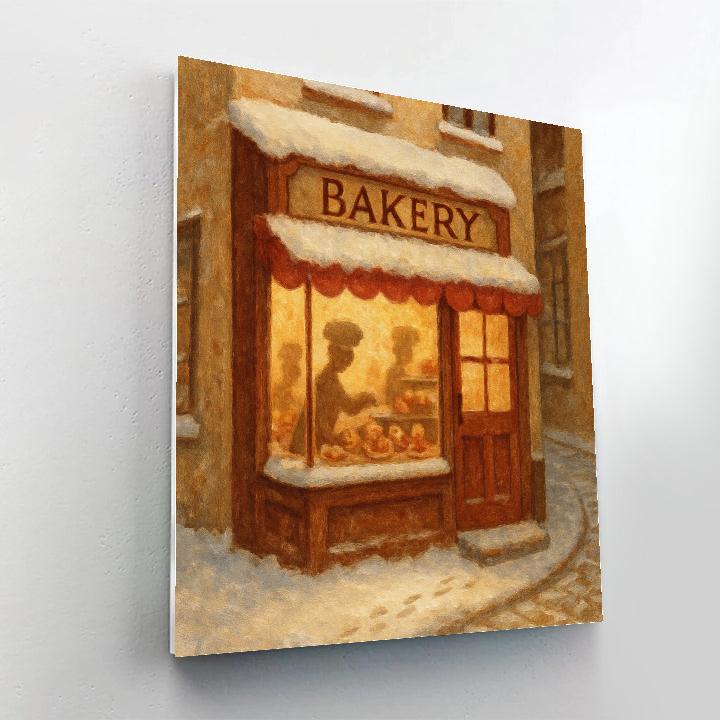 Christmas Bakery On The Corner Street Paint by numbers kits