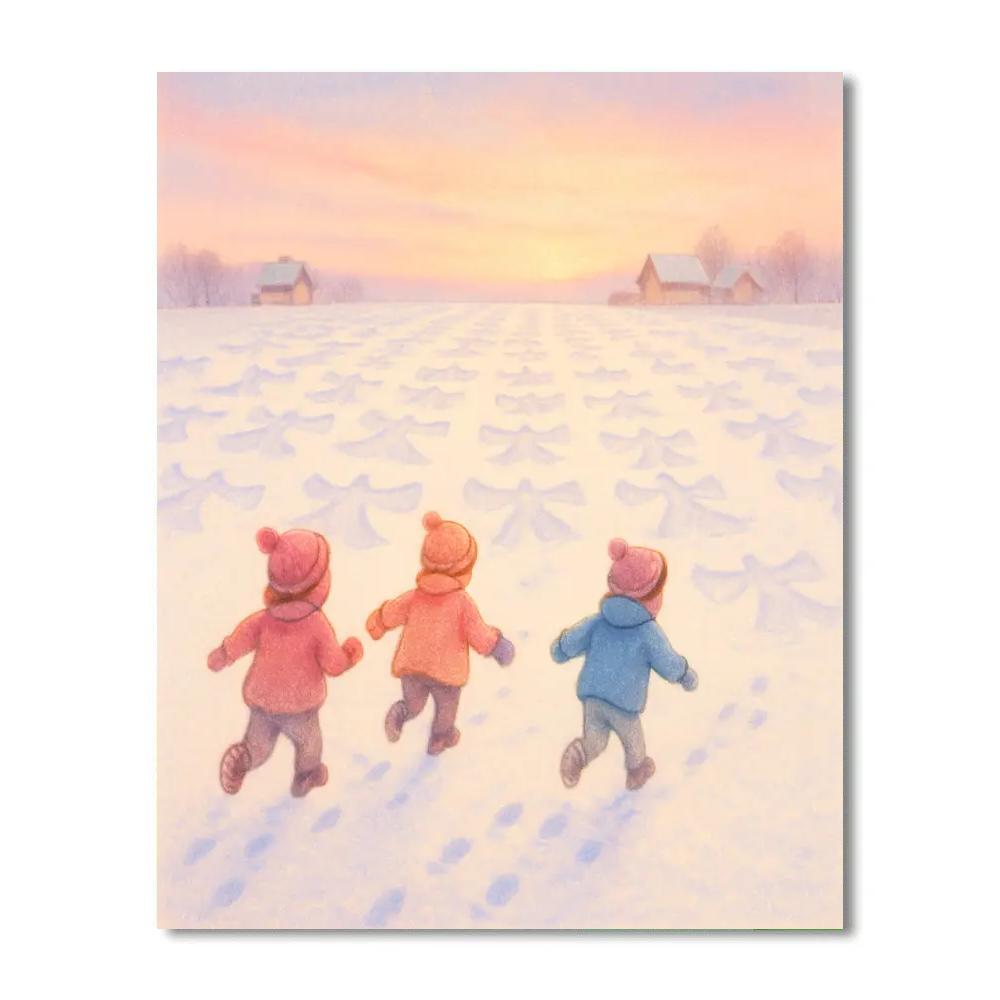 Snow Angel Parade At First Light Number painting