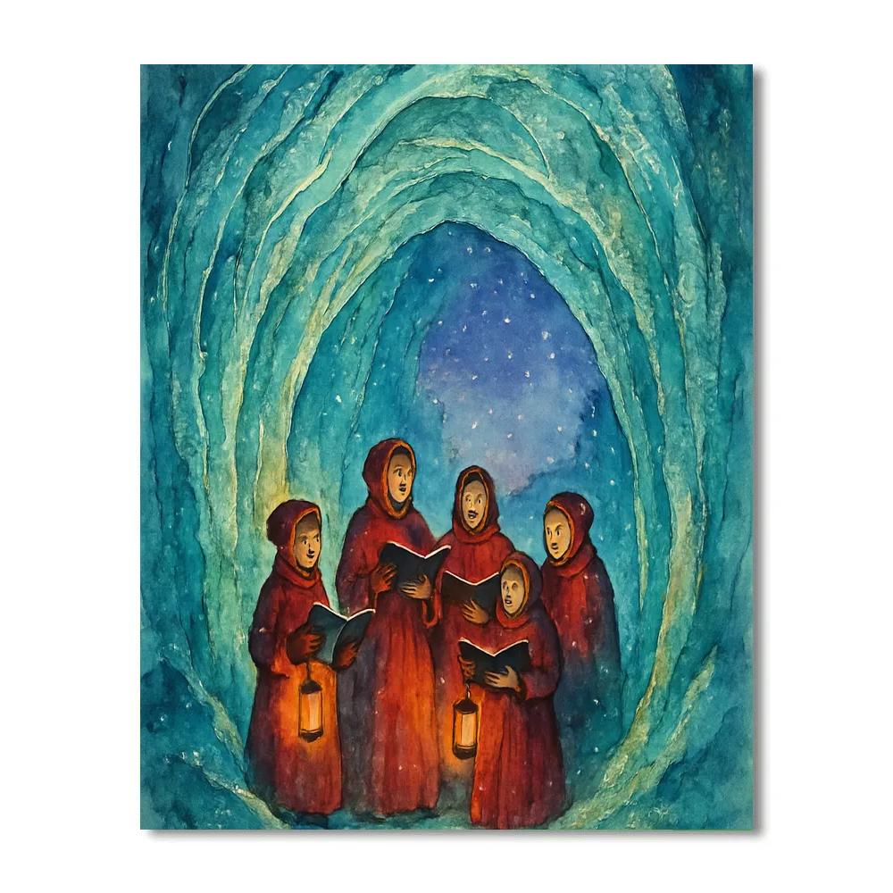 Christmas Choir Inside The Snow Cave painting number kit