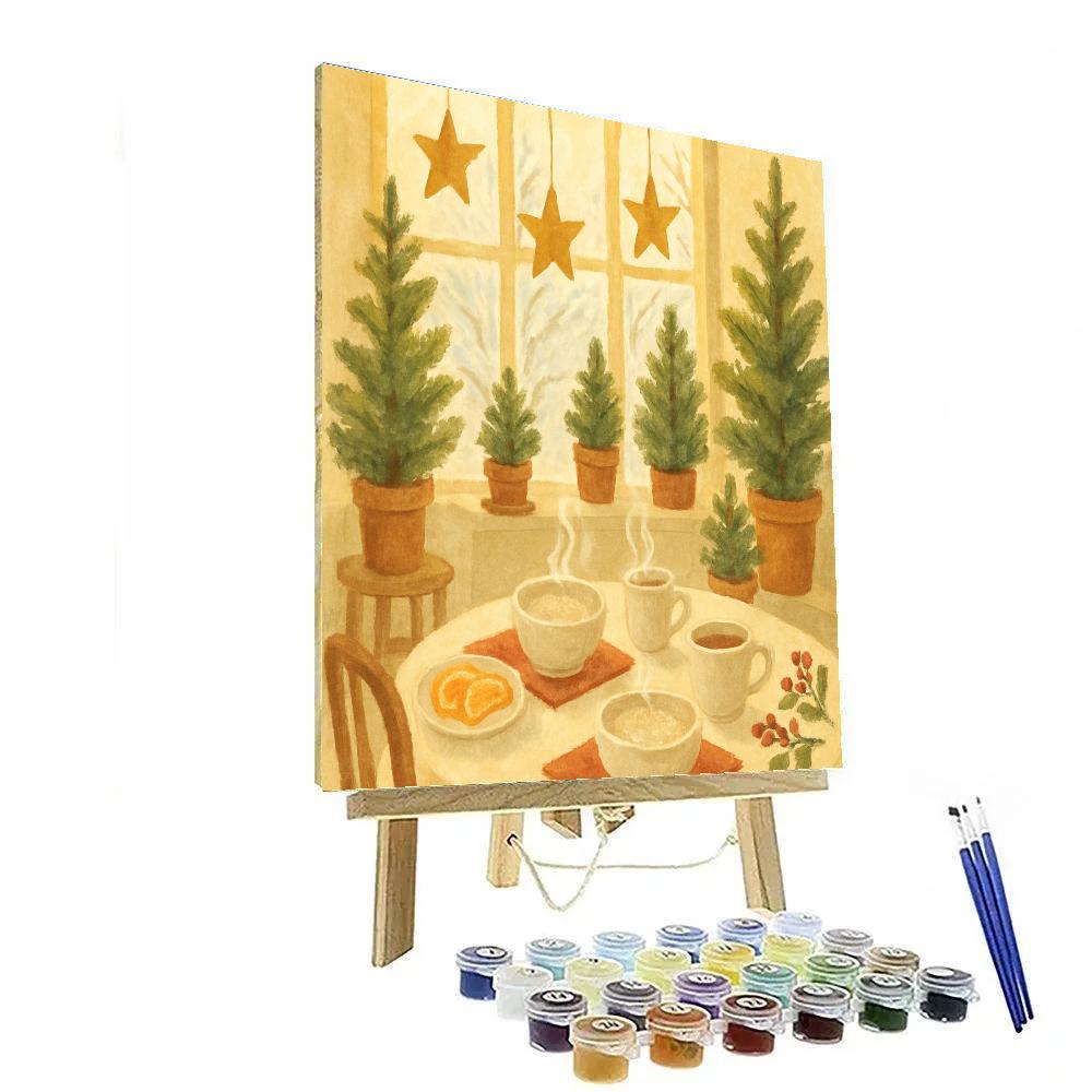 Christmas Breakfast In The Sunroom Number painting