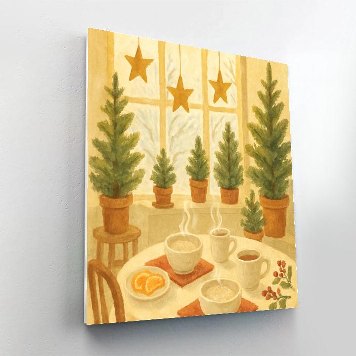 Christmas Breakfast In The Sunroom Number painting