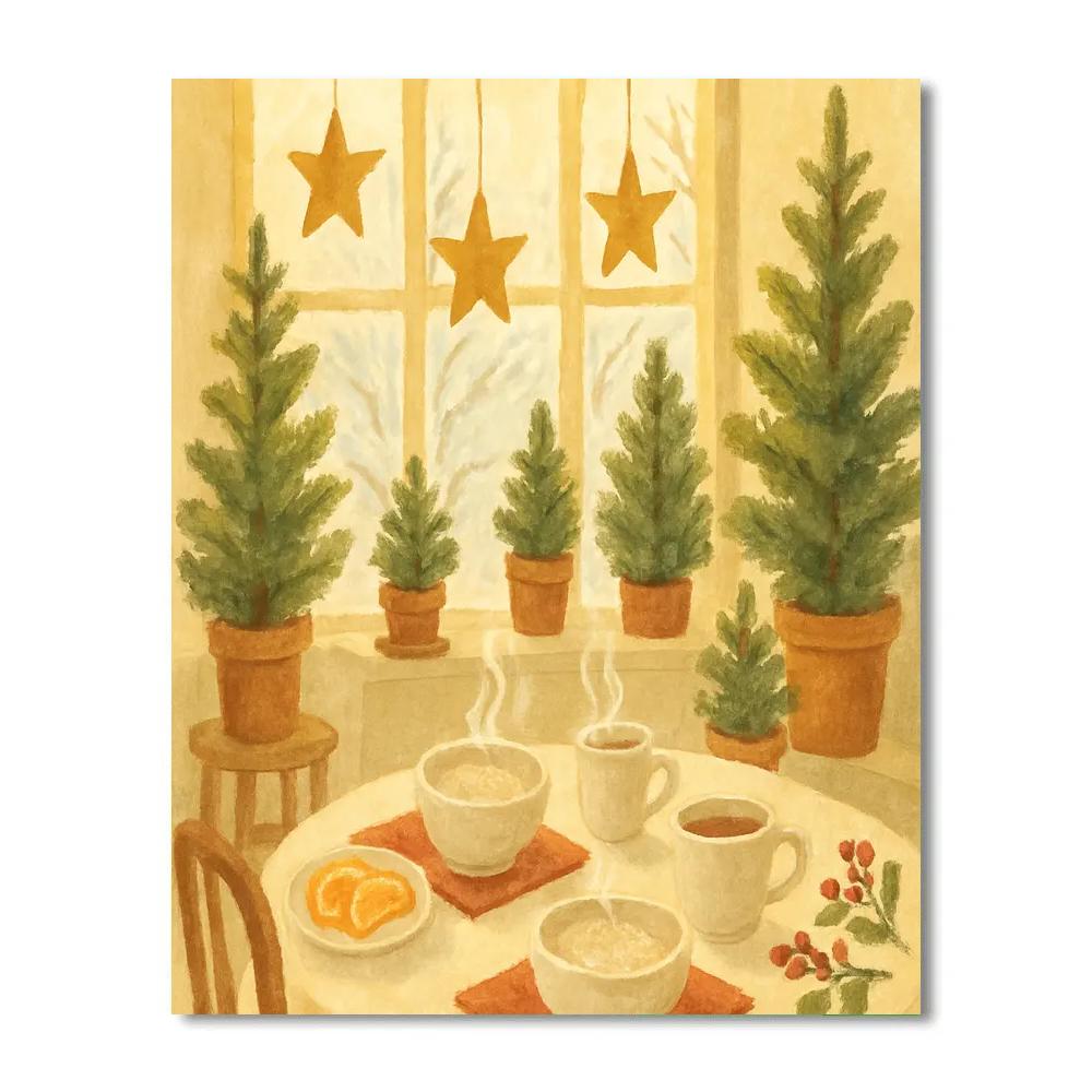 Christmas Breakfast In The Sunroom Number painting