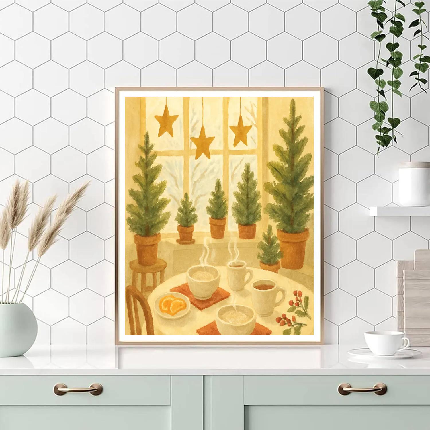 Christmas Breakfast In The Sunroom Number painting