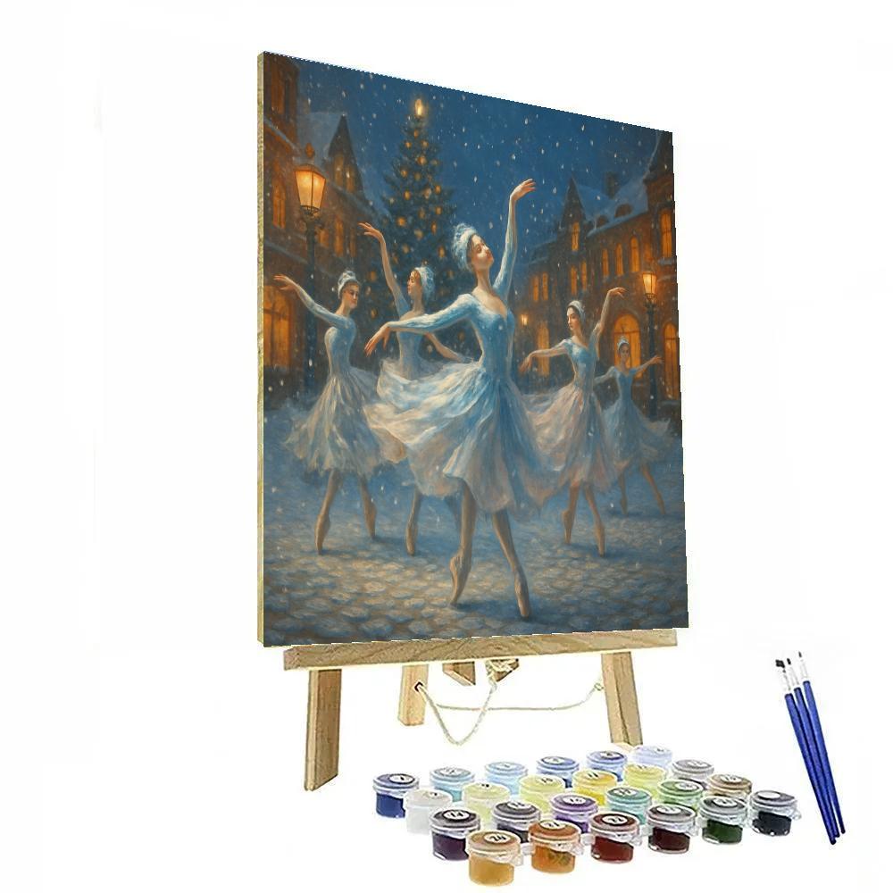Christmas Ballet In The Town Square painting number kit