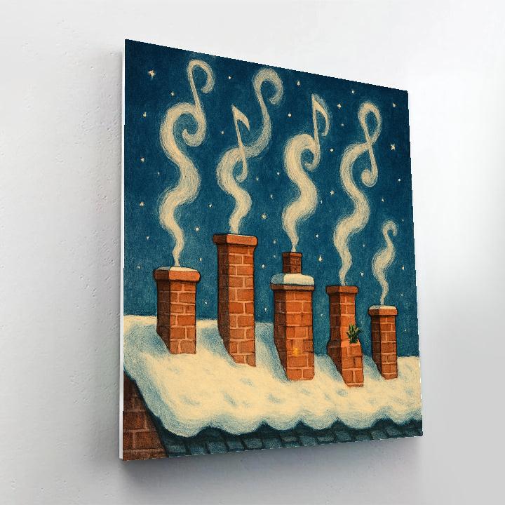 Christmas Choir Of Snowy Chimneys DIY paint by numbers