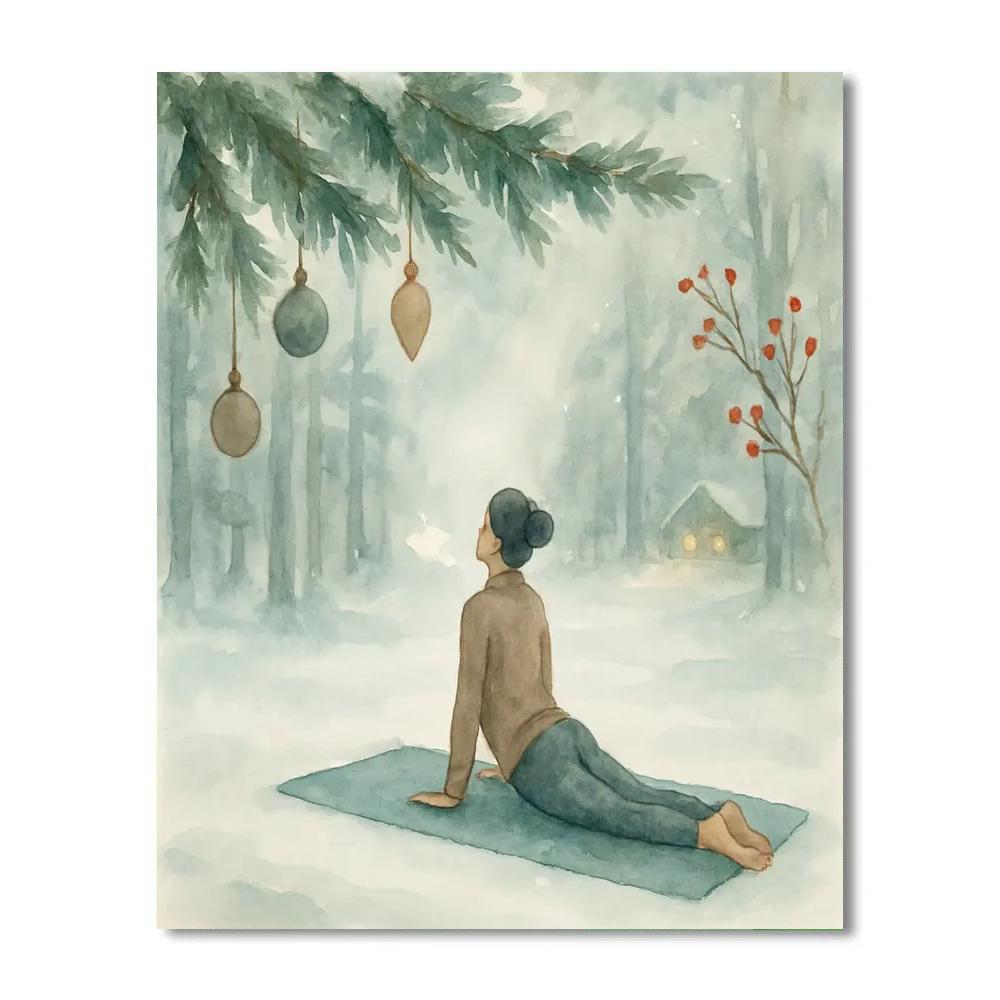 Christmas Yoga Under The Pine Boughs paint by numbers